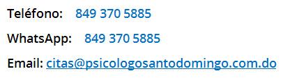 Datos de Contacto: telefono whatsapp email